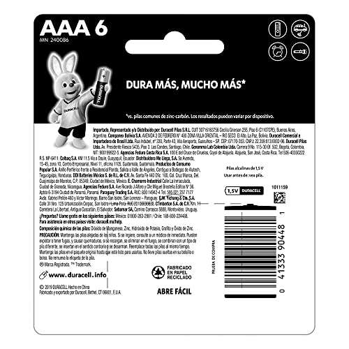 Amazon: Duracell pilas alcalinas AAA pack con 6 pilas | 121 planea y cancela | envío gratis con prime
