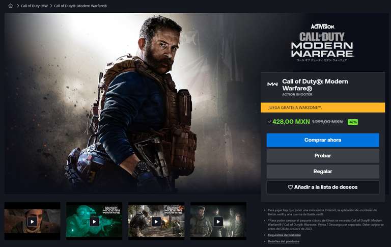 Battle.net // Call of Duty: Modern Warfare para PC