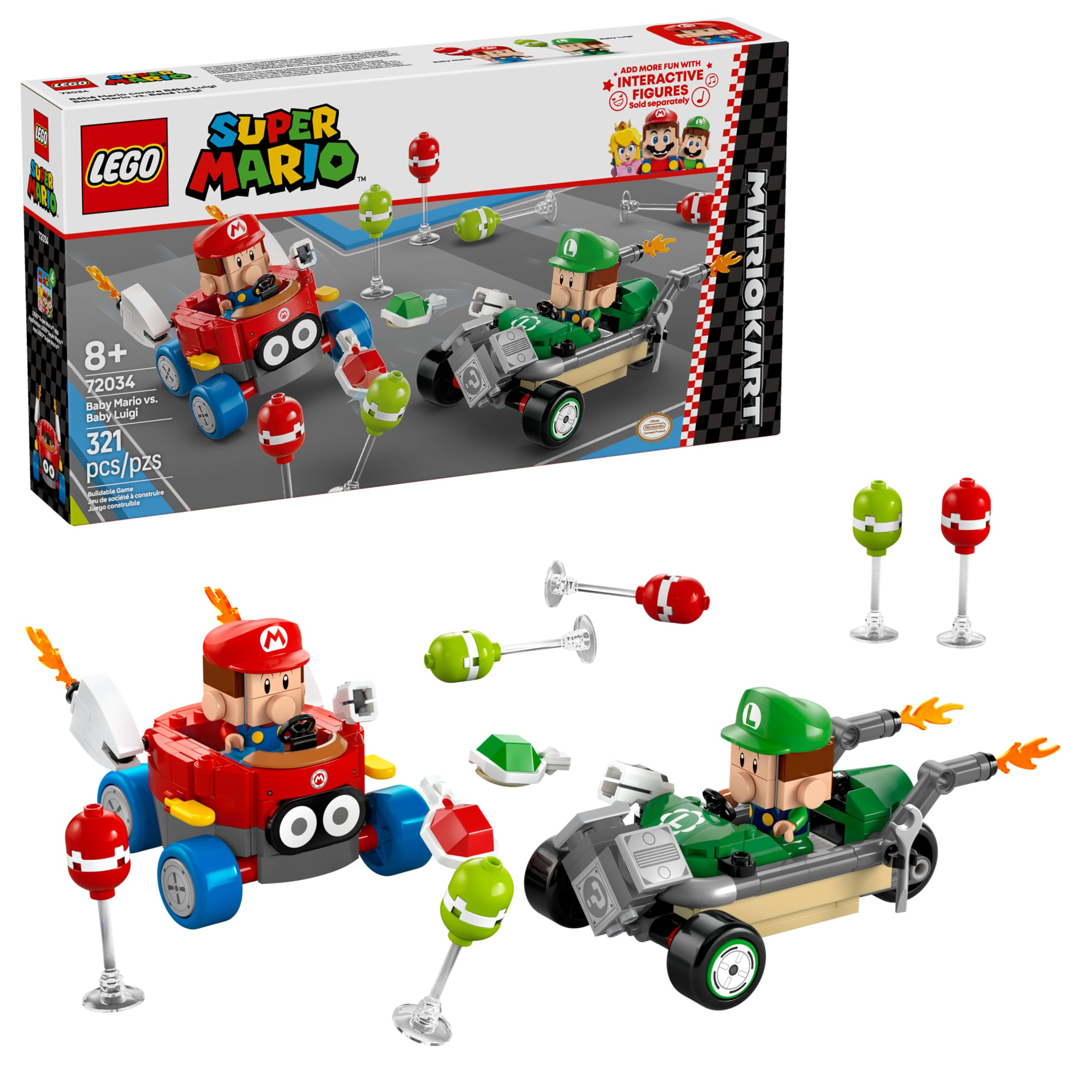 AMAZON: LEGO Super Mario: Mario Kart: Bebé Mario vs. Bebé Luigi