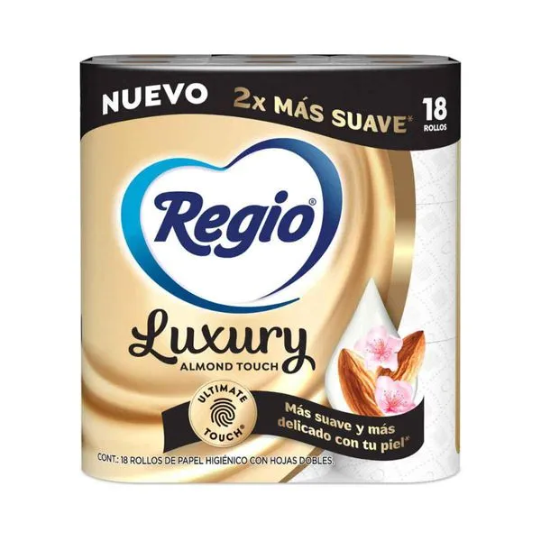 Chedraui: Papel Higiénico Regio Luxury Almond Touch 18 Rollos con 250 Hojas Dobles