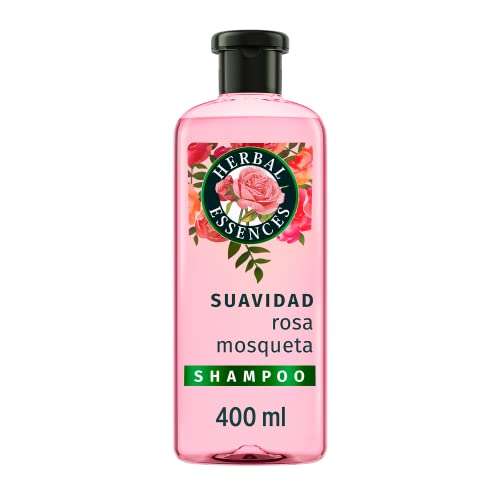 Amazon: HERBAL ESSENCES, Shampoo Smooth, Suavidad Rosa Mosqueta, Sin Siliconas ni Aceites Minerales, 400 ml