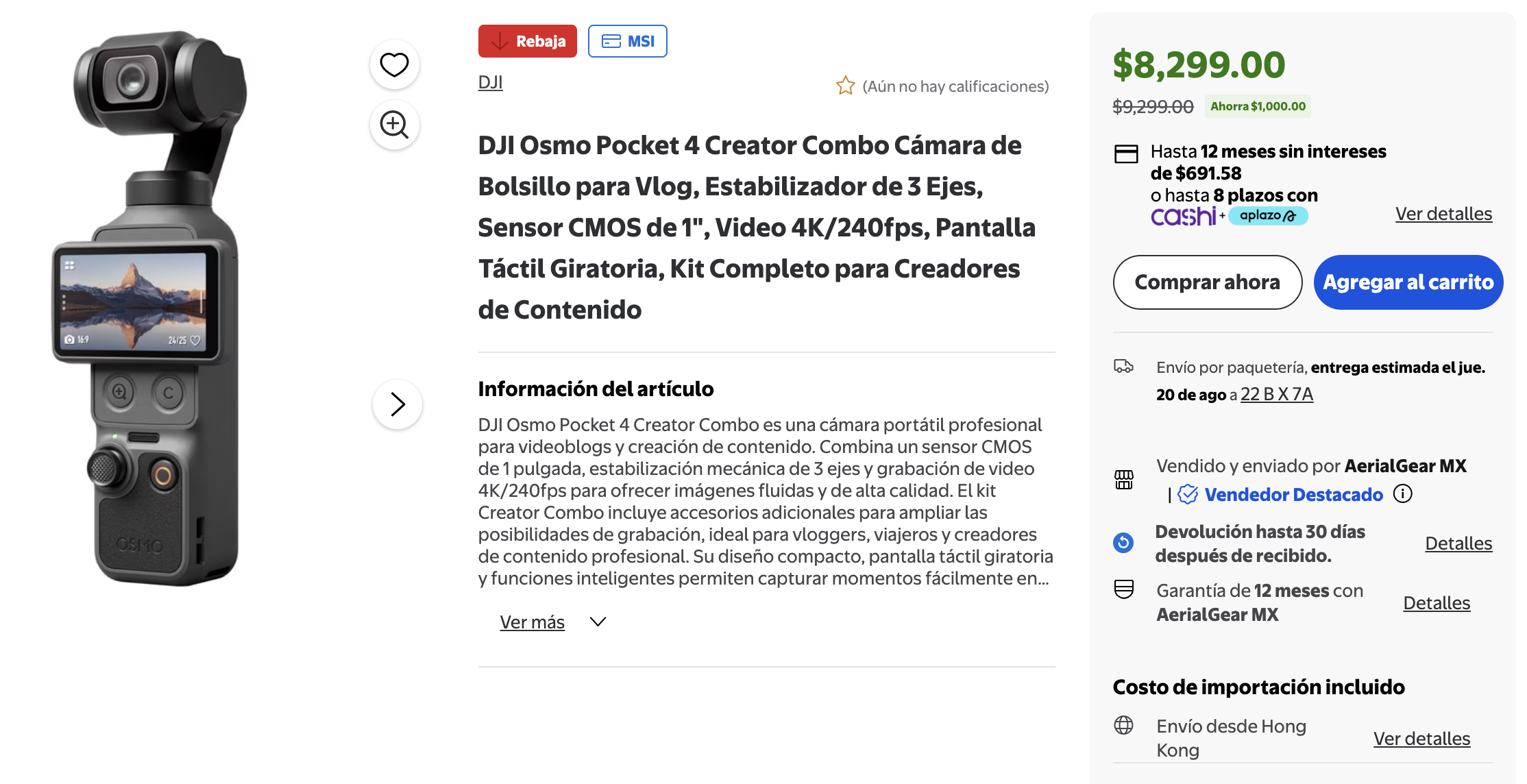 Walmart Online: DJI Osmo Pocket 4 Creators Combo