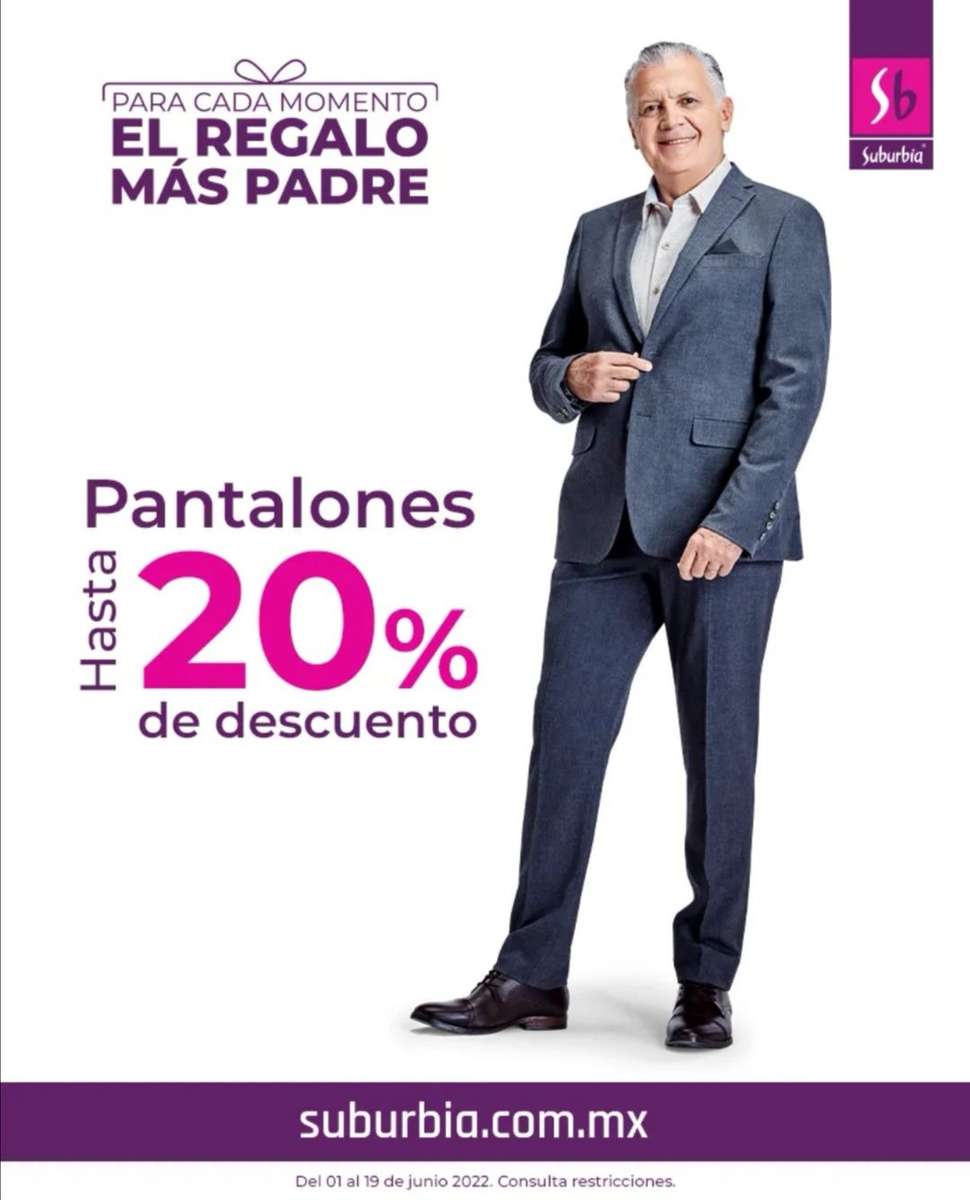 Suburbia: Hasta 20% de descuento en pantalones para caballero -  promodescuentos.com