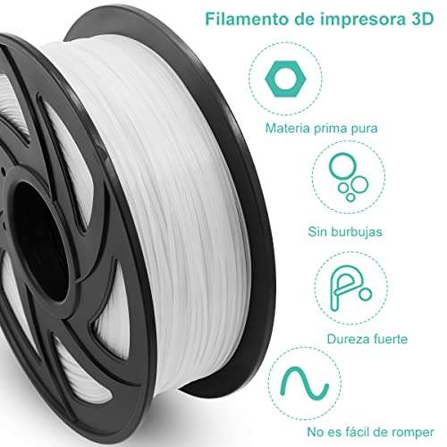 Amazon: Filamento 1,75 mm, ZQSQD Filamento de Impresora 3D Brillante PETG blanco brillante 1KG