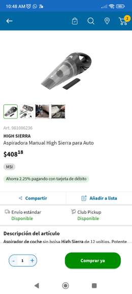 Aspiradora Manual High Sierra hs6145 Para Auto