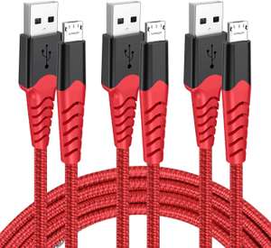 Amazon: 3 Piezas 6ft/2M Cable Micro USB