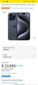 Mercado Libre: Apple iPhone 15 Pro Max (256 GB) - Titanio Azul