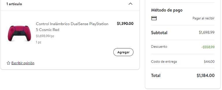 Walmart Express: Control Inalámbrico DualSense PlayStation 5 Cosmic Red