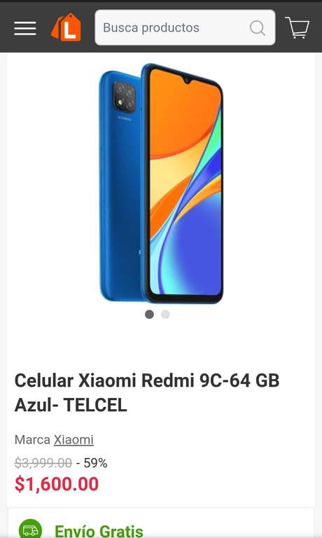 Linio: Celular Xiaomi redmi 9C 64Gb 3Gb Ram TELCEL