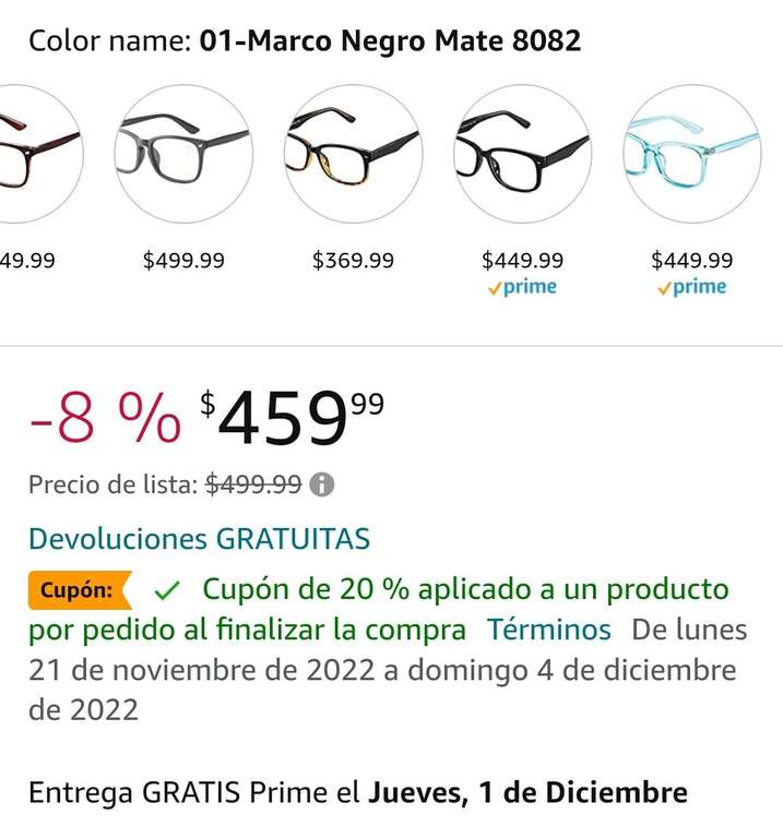 Amazon: Lentes para Computadora 2x1 ($358 por 2)