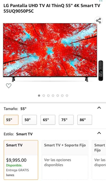 Amazon LG PantalLG TV ThinQ 55" 4K Smart TV 55UQ9050PSC