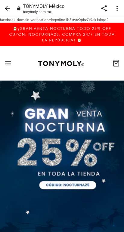 Cosmética Coreana Tony Moly: Gran venta nocturna, descuentos en toda la tienda + cupón + mascarilla gratis en todos los pedidos