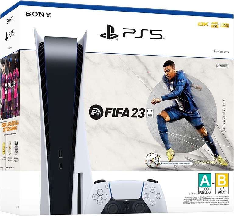Soriana: Consola PlayStation 5 Estándar + Fifa 23 (HSBC Digital a 12 MSI)