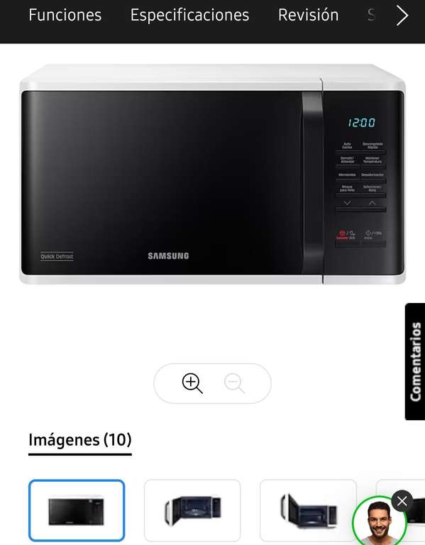 Samsung Store: Horno de Microondas Samsung ( Con cupón de primera compra y 5 de descuento de asesor queda en 900 )