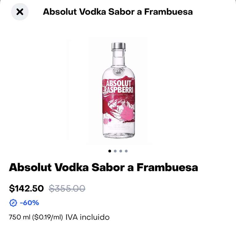 Vodka y Whisky Absolut Red Label y más - Chedraui en Rappi