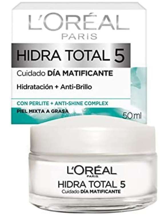 Amazon L'Oreal Paris Crema Hidratante, Piel Mixta Hidra Total5, 50 ml / Con Planea y Ahorra