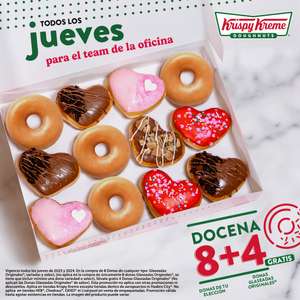Krispy Kreme - 4 Donas glaseadas GRATIS en la compra de 8 donas de tu elección (todos los jueves)