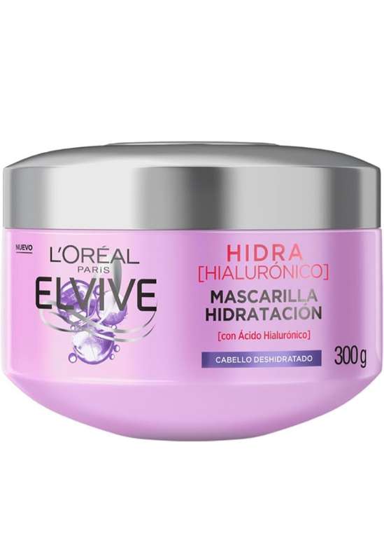Amazon: L'Oréal Paris Mascarilla Hidra Hialurónico Elvive 300 ml