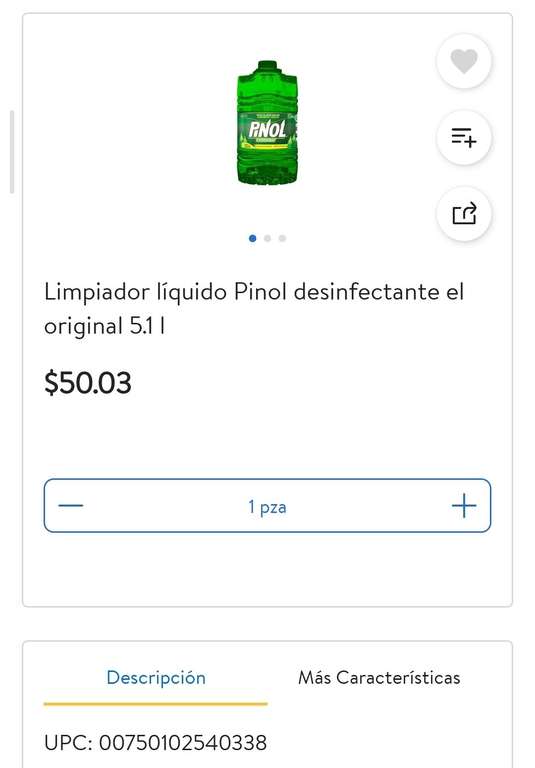 Walmart: Pinol 5.1 Lts