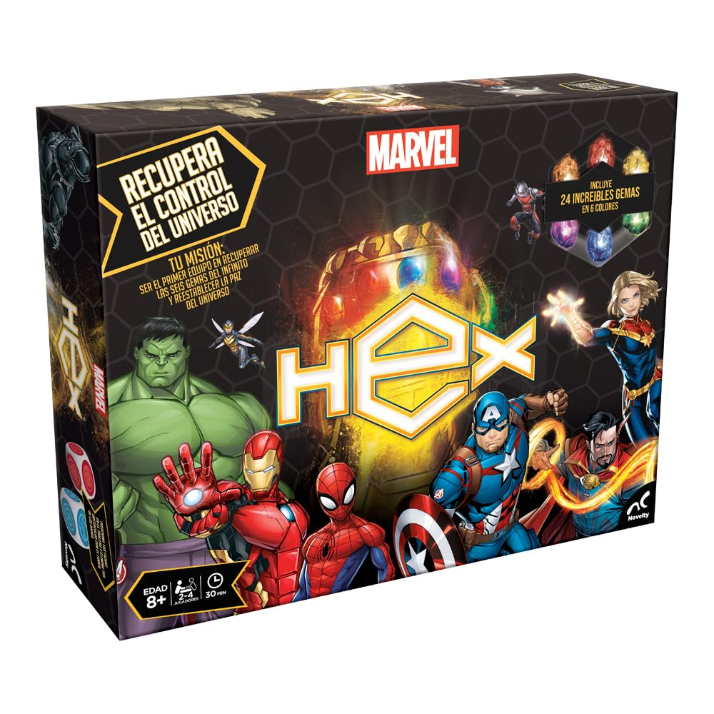 Amazon: Novelty Corp - Juego de Mesa Marvel Hex: Estrategia para 2 Jugadores, Edad 8+