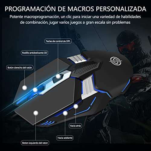 Amazon: Mouse Gamer Alambrico,Mouse Gamer RGB con Cable USB