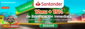 Bodega Aurrera en línea, Santander: 15% de bonificación inmediata + 12 MSI