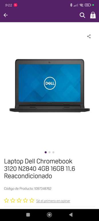 Suburbia: Laptop Dell Chromebook 3120 N2840 4GB 16GB 11.6 Reacondicionado
