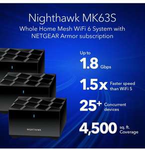 Amazon: NETGEAR Nighthawk Home Mesh WiFi 6 System (MK63S)