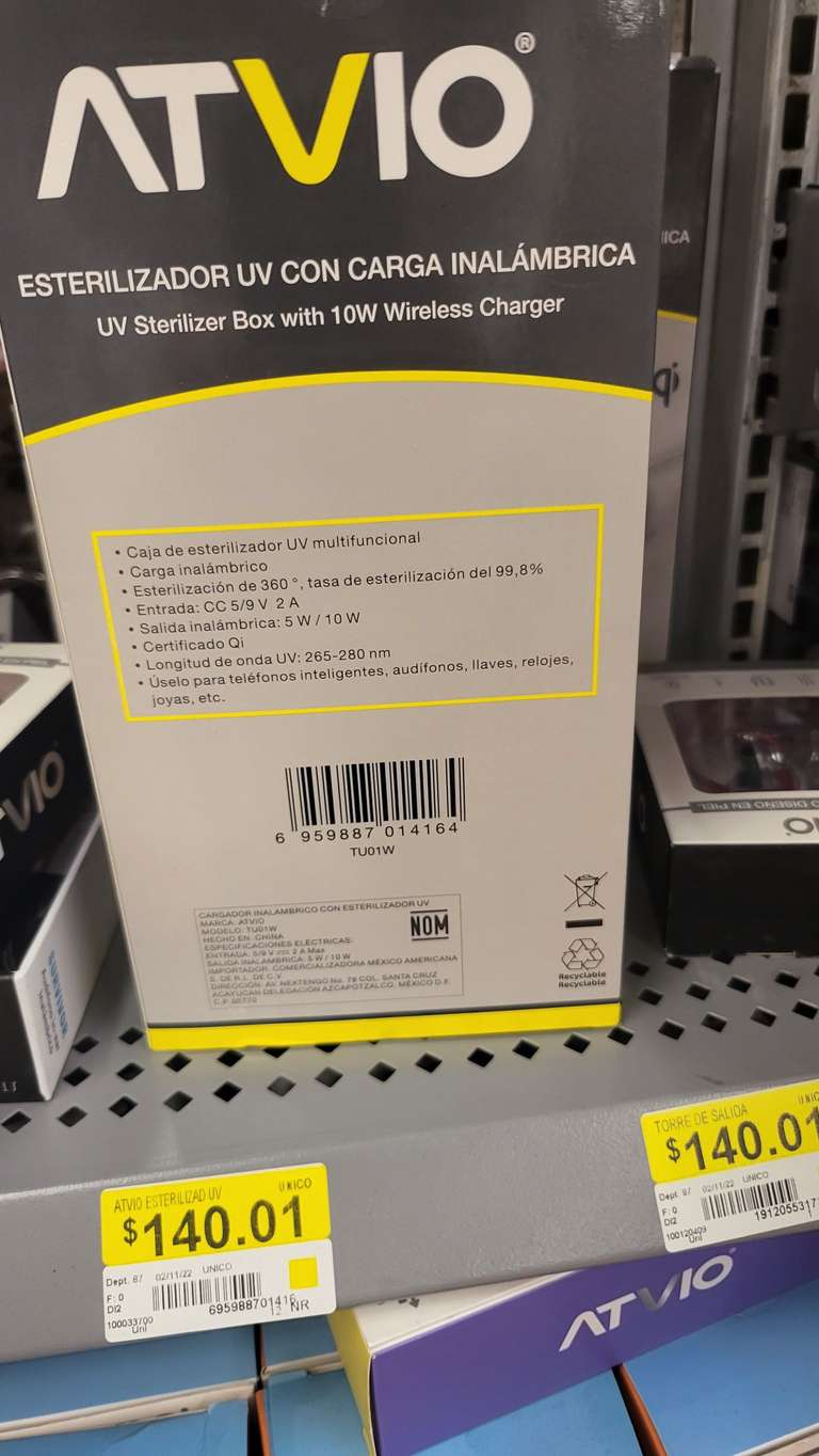 Walmart: Cargador inalambrico y esterilizador UV