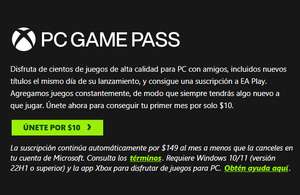 XBO: Game Pass PC 10 pesitos 1 mes (usuarios nuevos y viejos seleccionados)