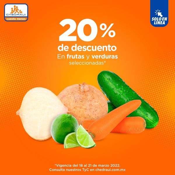 Chedraui: 20% de descuento en limón sin semilla, jícama, zanahoria y pepino verde, a granel (Exclusiva tienda en línea)