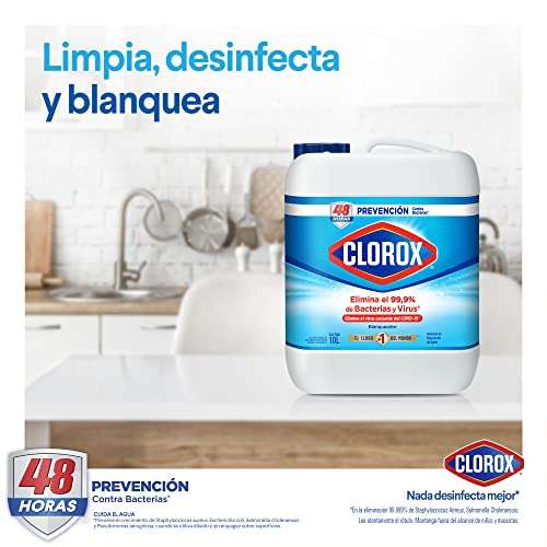 Amazon: Blanqueador Clorox Triple Acción Original 10 LT