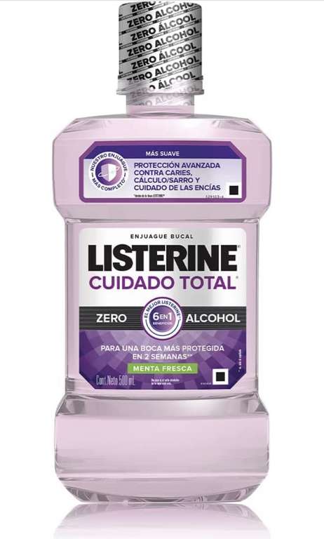Amazon: Enjuague Bucal Listerine Cuidado Total Zero Alcohol 500 ml