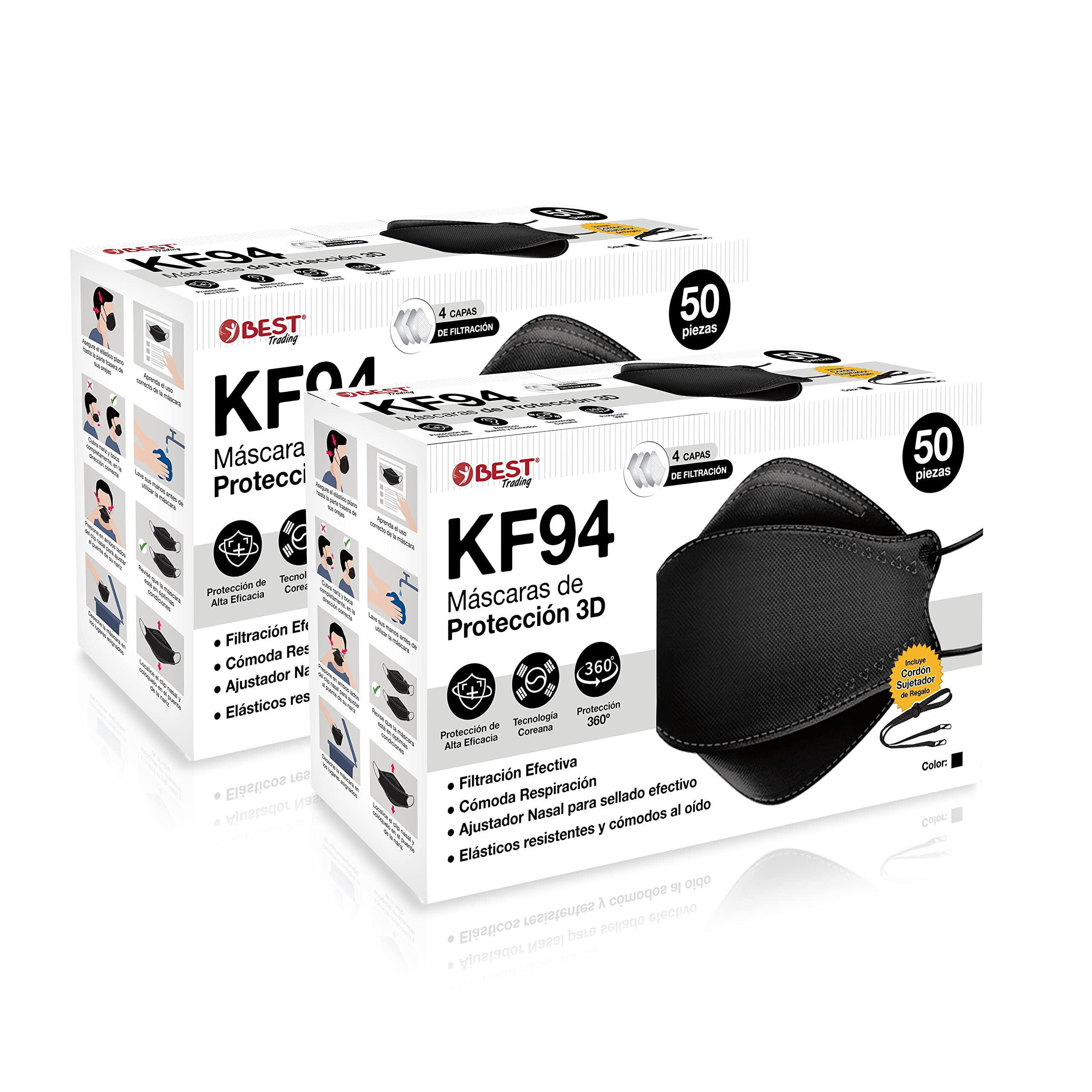Amazon: 100 Cubrebocas KF94 Mascarilla de Protección Certificada - Planea y Ahorra