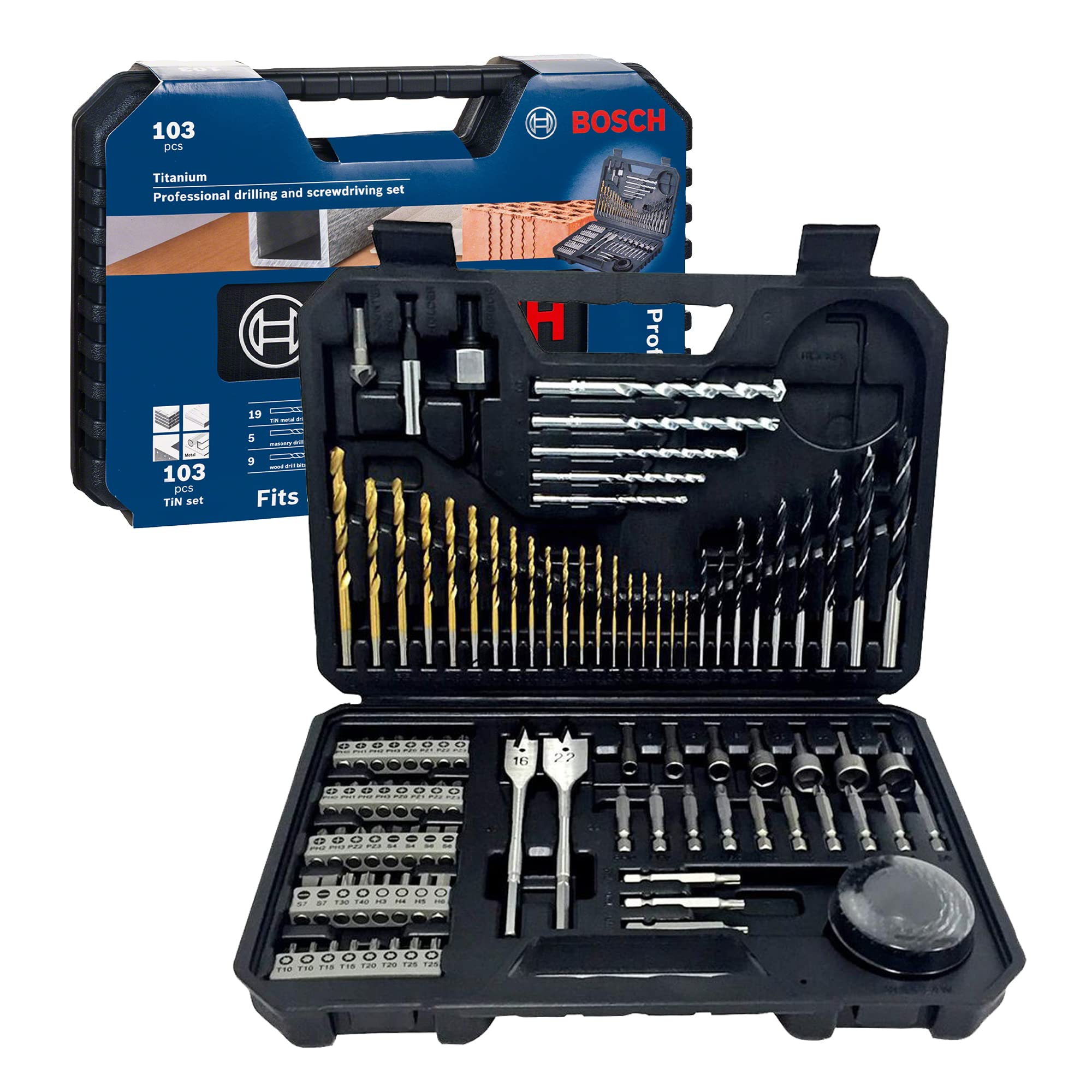 Amazon: Bosch Set de Puntas y Brocas 103 unidades