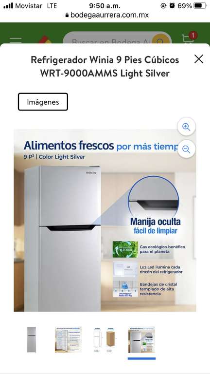 Bodega Aurrera: Refrigerador Winia 9 Pies Bodega Aurrerá