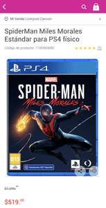 Liverpool: SpiderMan Miles Morales Estándar para PS4 físico