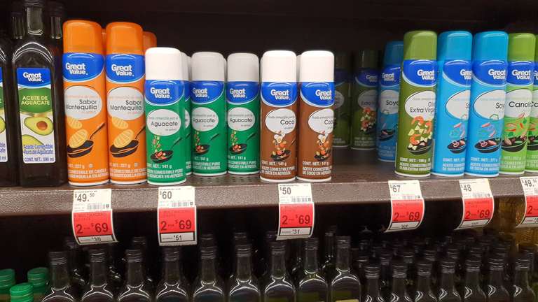 Walmart Express: Aceite en aerosol great value 2 x 69 walmart xpress cumbre en cancun