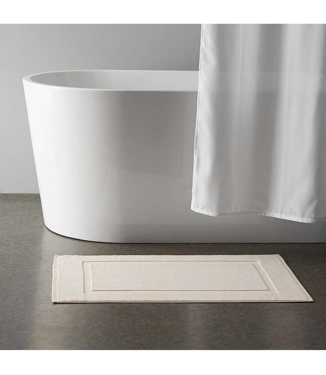 Amazon: Basics - Alfombra de baño con bandas, 20 x 31 pulgadas, gris claro y crema | Envío gratis con Prime