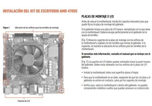 Amazon: AMD KIT de Escritorio Gamer Radeon 550 2GB GDDR5 - con procesador de 8 núcleos “Zen 2” 4700S - 16GB de RAM GDDR6-240GB SSD