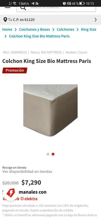 Elektra: Colchon King Size Bio Mattress Paris
