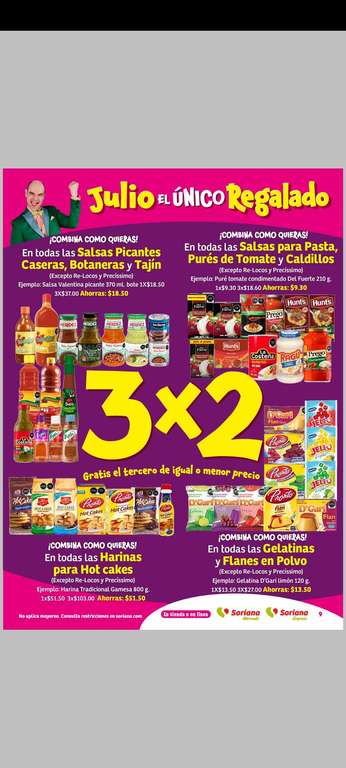 Folleto Soriana Express y Mercado: Julio regalado | Del 6 al 12 de Junio | Ejemplo: 4x2 en todas las galletas