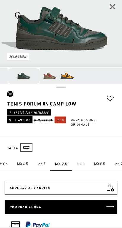 Adidas: Tenis Forum 84 Camp Low (precio al registrarse + cupón)