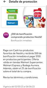 Bodega Aurrerá Cashi $50 de bonificación comprando $150 productos Nestlé Nesquik 650g $30 COMPRANDO 4