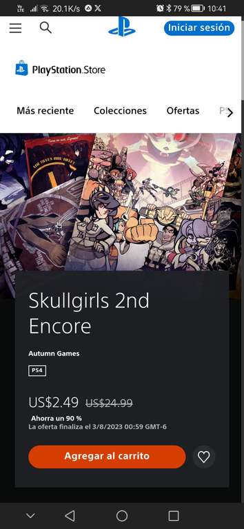 PlayStation: Skullgirls 2nd Encoré con 90% de descuento