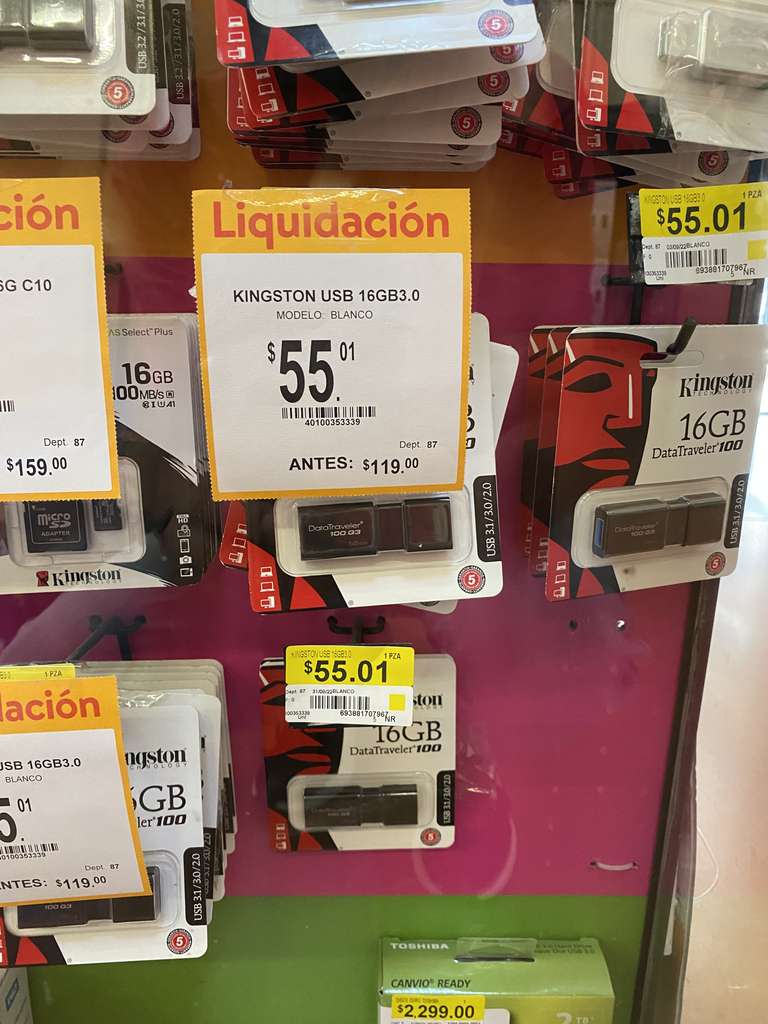 Walmart: MEMORIA USB 3.1 KINGSTON 16GB