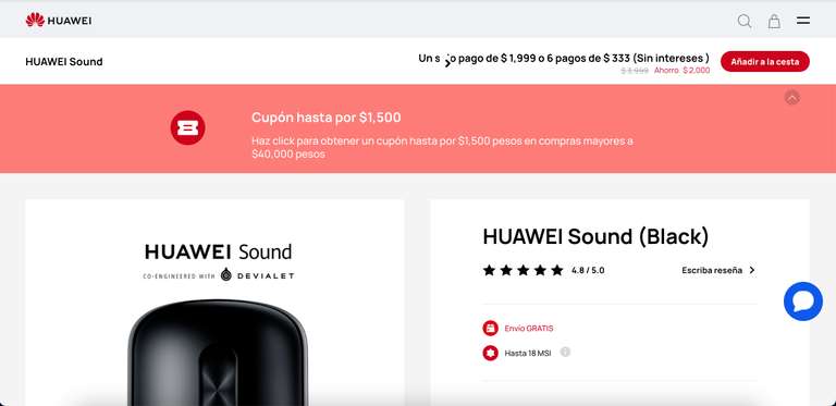 Bocina Huawei sound en promocion