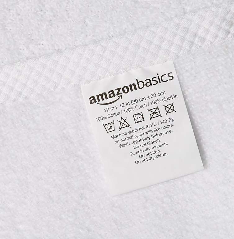 Amazon Basics Paquete de 12 tollas de algodón | envío gratis con Prime