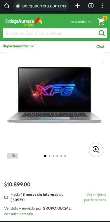 Bodega Aurrera: Laptop XPG Xenia Xe Intel Core i5