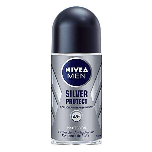 Amazon: Nivea Men Desodorante Antibacterial Iones de Plata Hombre, Silver Protect 48 horas Protección Antitranspirante, 50 ml